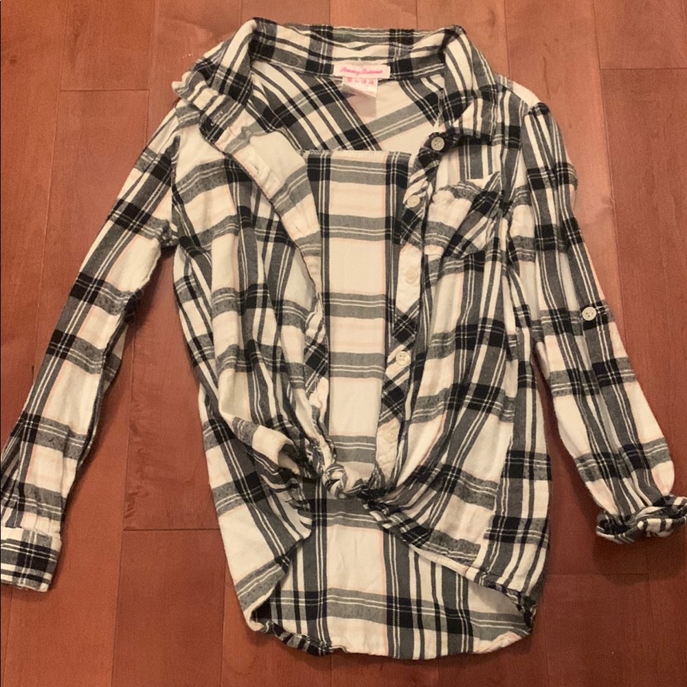 Tommy Bahama Black and White Plaid Shirt